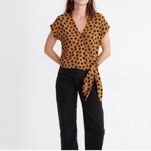 Madewell Women's XS animal print pattern wrap top
